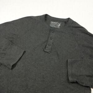 Faherty Shirt Mens Medium Gray Henley Cloud Cotton Short Sleeve